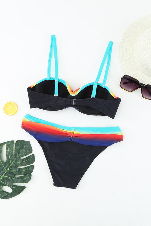 Sexy Padded Gather Push-Up Bikini Set